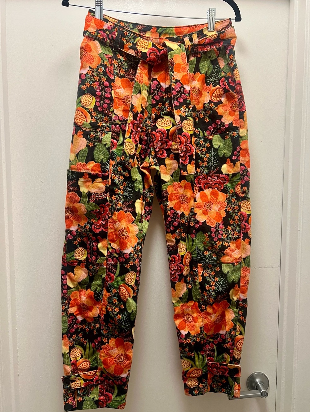 FARM Rio X Anthropologie Esperanza Pants in BLACK Tropical Print